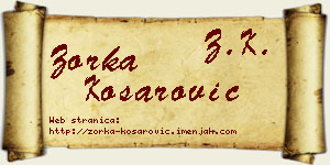 Zorka Košarović vizit kartica